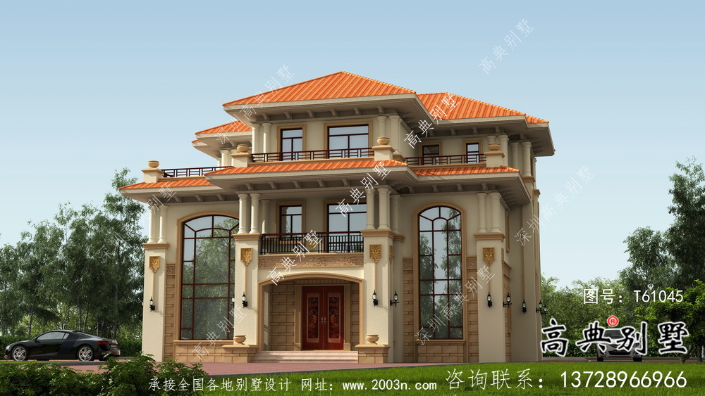 經(jīng)典大方豪華歐式三層別墅設(shè)計圖紙