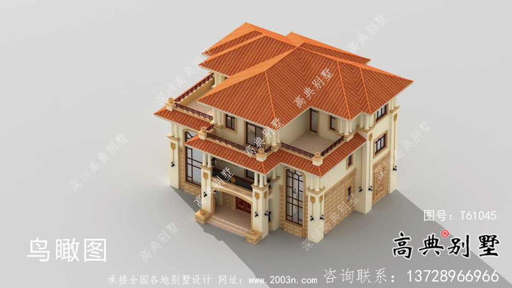 經(jīng)典大方豪華歐式三層別墅設(shè)計圖紙