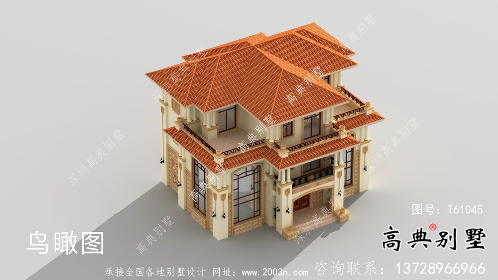 經(jīng)典大方豪華歐式三層別墅設(shè)計圖紙