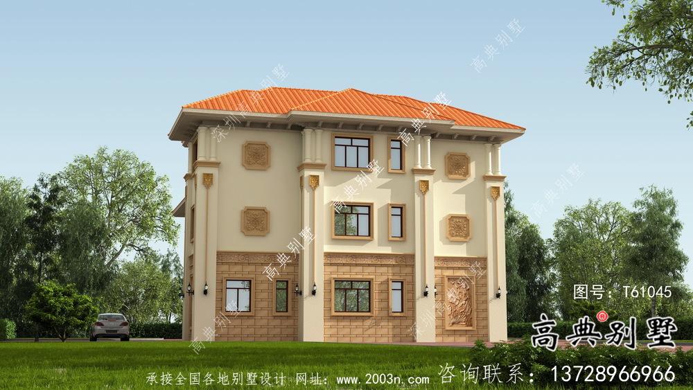 經(jīng)典大方豪華歐式三層別墅設(shè)計圖紙