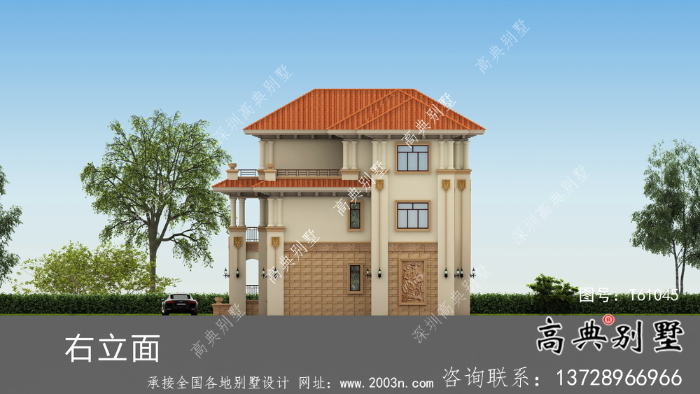 經(jīng)典大方豪華歐式三層別墅設(shè)計圖紙