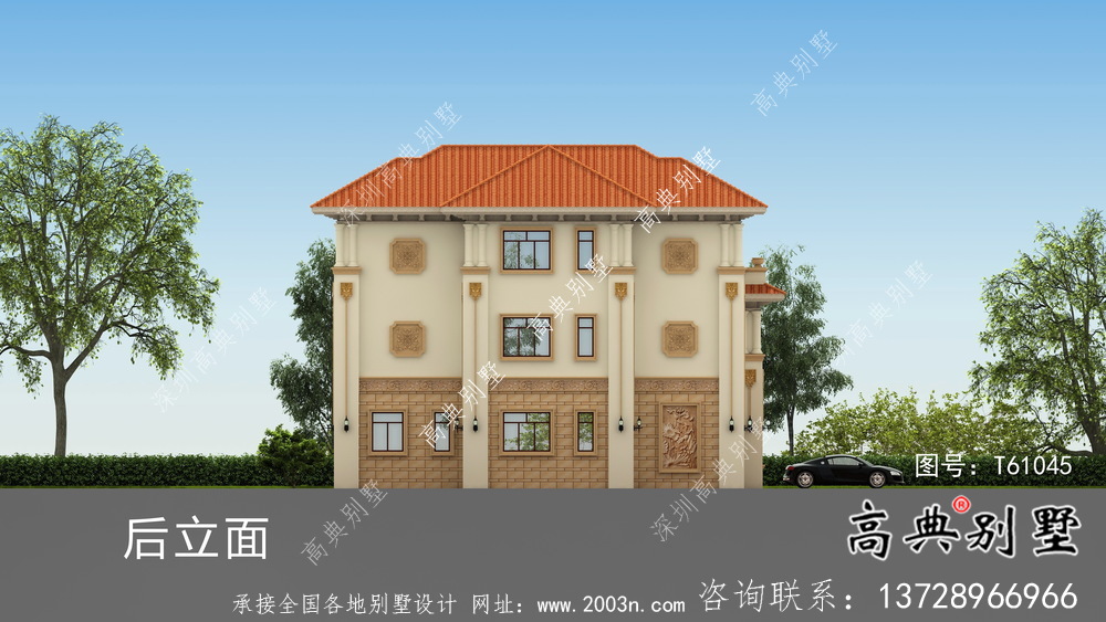 經(jīng)典大方豪華歐式三層別墅設(shè)計圖紙