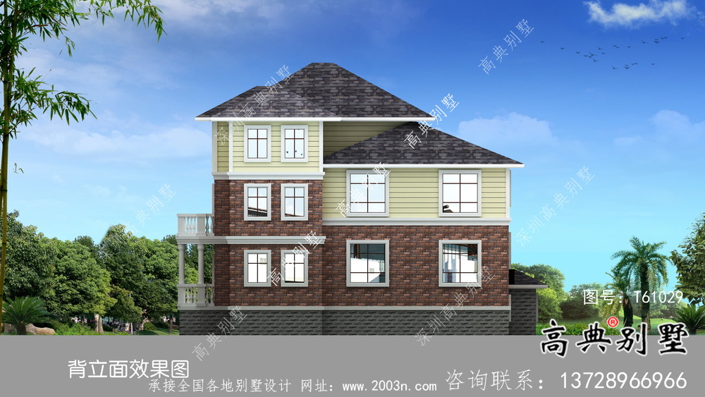 簡潔實用的歐式風格農村自建別墅設計圖紙及效果圖