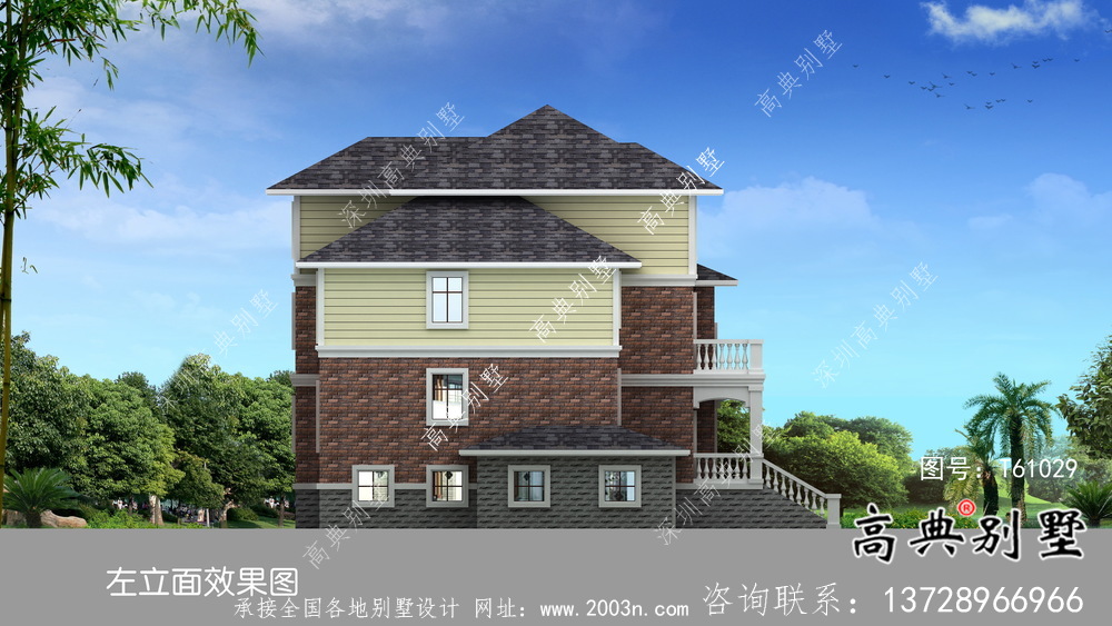 簡潔實用的歐式風格農村自建別墅設計圖紙及效果圖