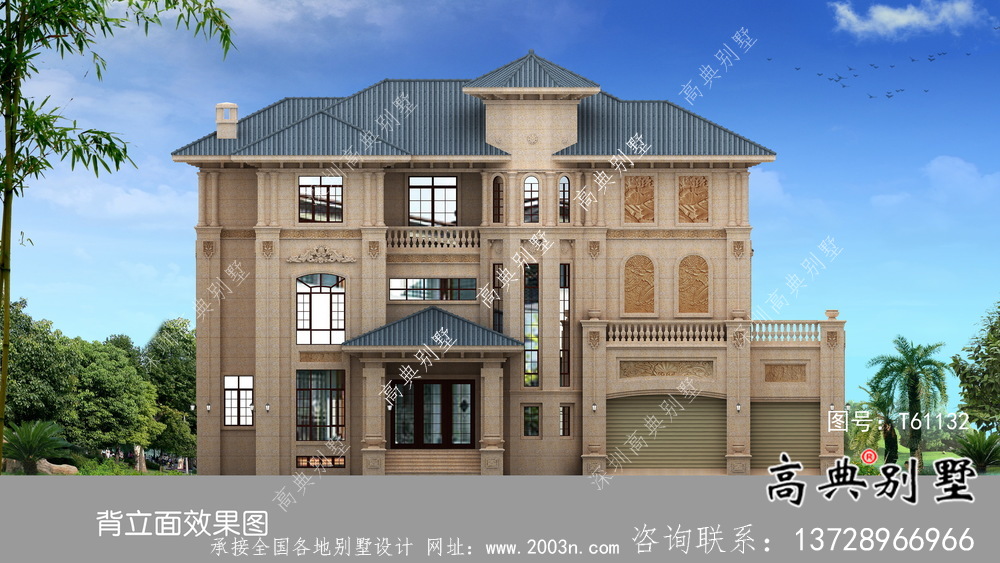 農村豪華三層石材別墅建筑設計圖紙