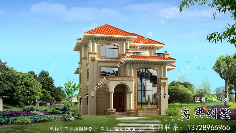 簡單經濟的三層農村住宅設計圖紙和效果圖