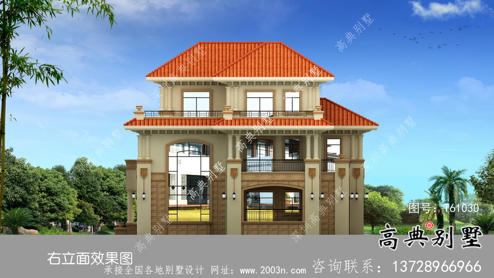 簡單經濟的三層農村住宅設計圖紙和效果圖