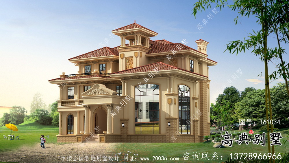 歐式風格經濟實用鄉村別墅設計圖紙及設計效果圖全集