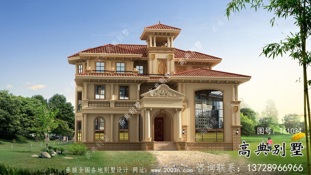 歐式風格經濟實用鄉村別墅設計圖紙及設計效果圖全集