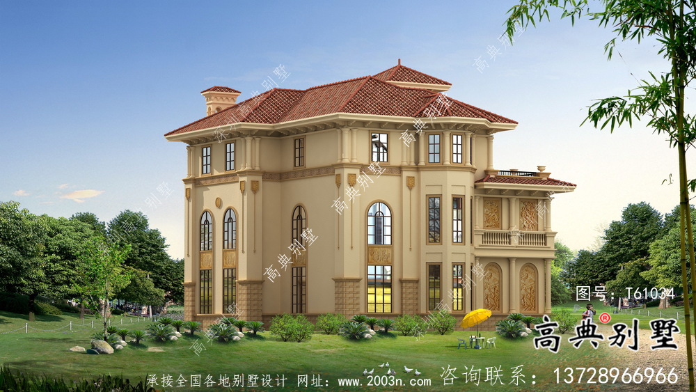 歐式風格經濟實用鄉村別墅設計圖紙及設計效果圖全集