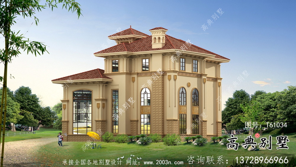 歐式風格經濟實用鄉村別墅設計圖紙及設計效果圖全集