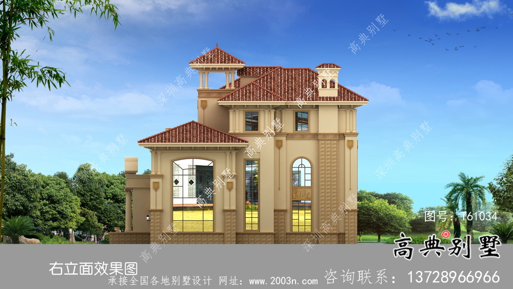 歐式風格經濟實用鄉村別墅設計圖紙及設計效果圖全集