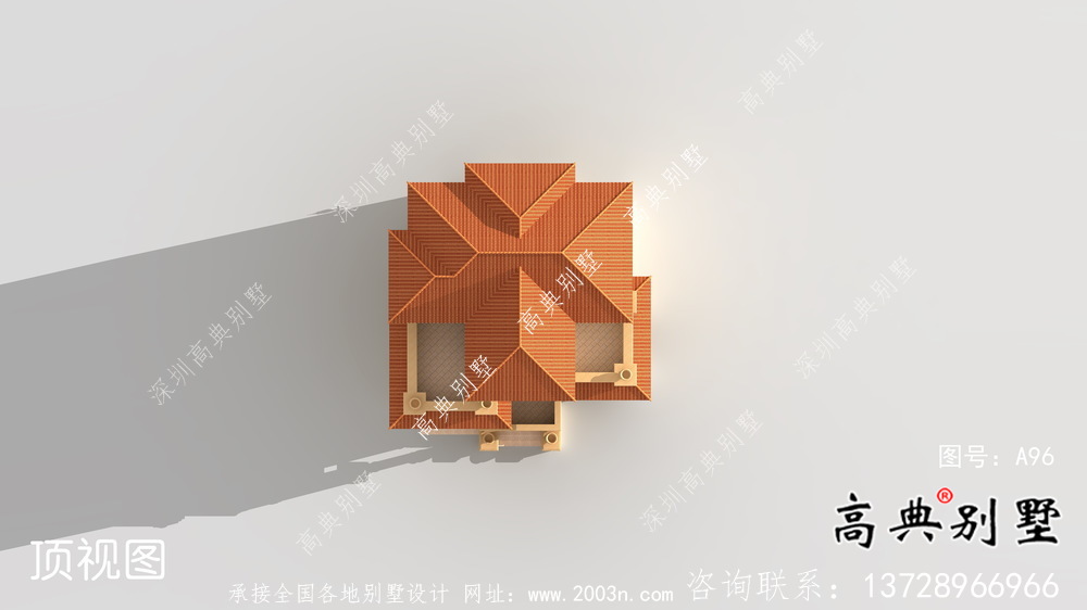 簡潔美麗的三層農村別墅設計圖紙及效果圖