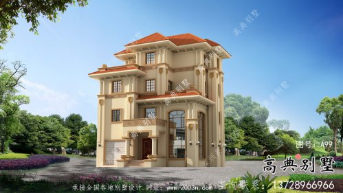 簡易框架鄉村別墅圖紙包括效果圖