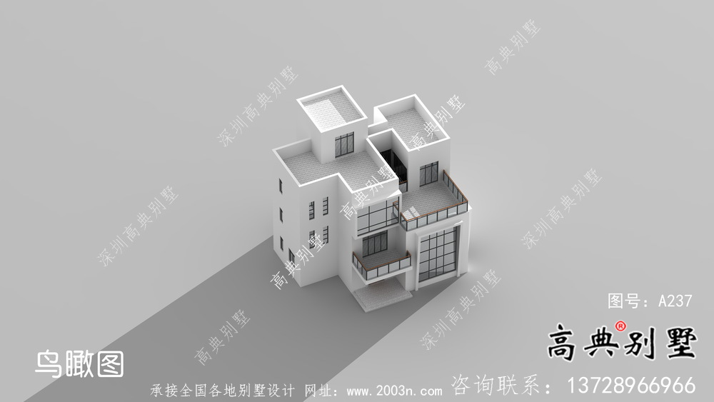 農村三層現代風格別墅設計圖紙大全