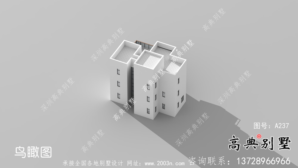 農村三層現代風格別墅設計圖紙大全