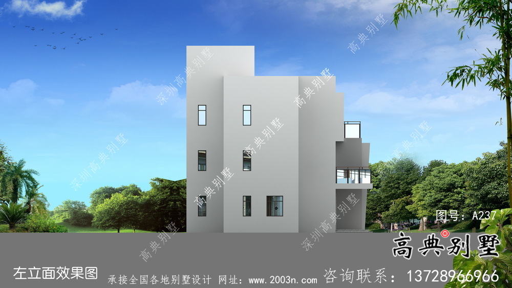 農村三層現代風格別墅設計圖紙大全