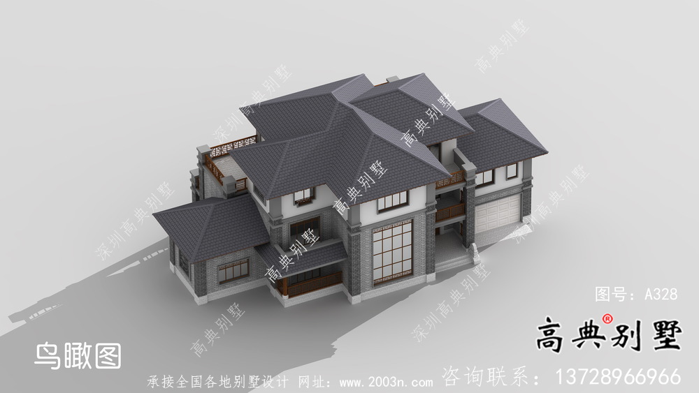 新中式復(fù)式三層新農(nóng)村房屋設(shè)計圖紙