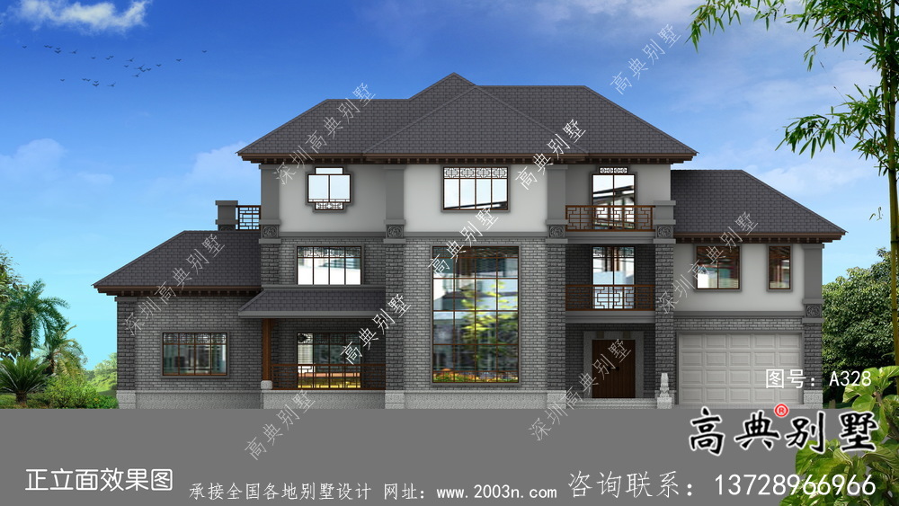 新中式復(fù)式三層新農(nóng)村房屋設(shè)計圖紙