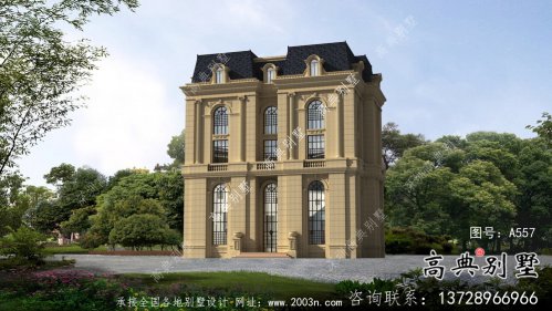法式復古復式五層平屋頂別墅外觀效果