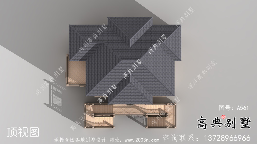 農村三層歐式豪華別墅效果圖及設計圖紙