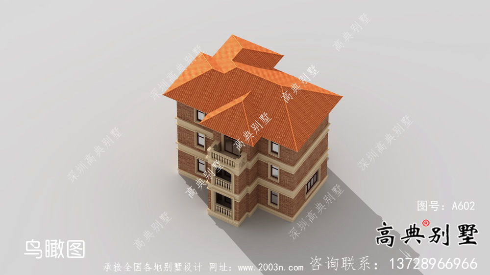 歐式別墅三層農村房屋外觀效果圖