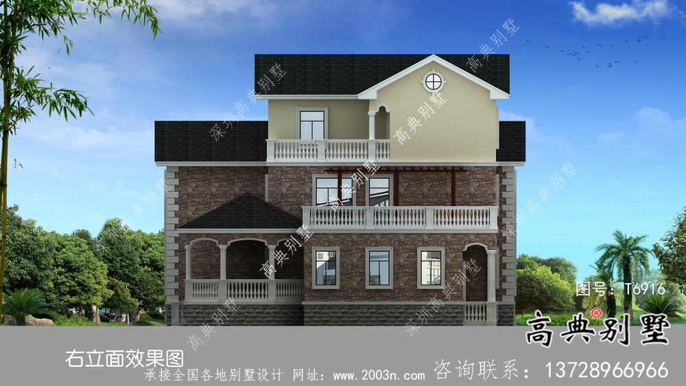 法式風格農(nóng)村住宅別墅設(shè)計圖+設(shè)計效果圖