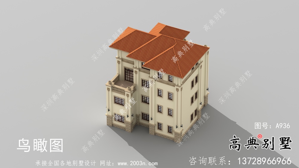 歐式四層別墅設計圖紙平面圖