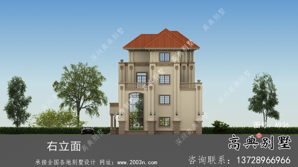 歐式四層別墅設計圖紙平面圖