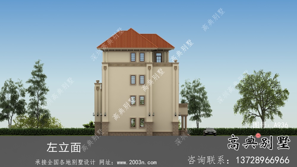 歐式四層別墅設計圖紙平面圖