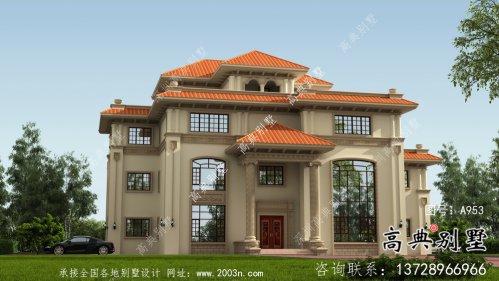 復式四層歐式別墅圖紙帶效果圖