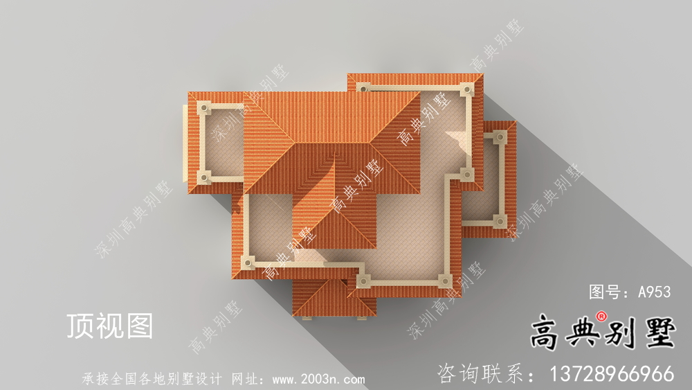 復式四層歐式別墅圖紙帶效果圖
