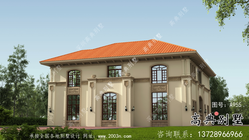 歐式大方二層別墅設計圖紙大全