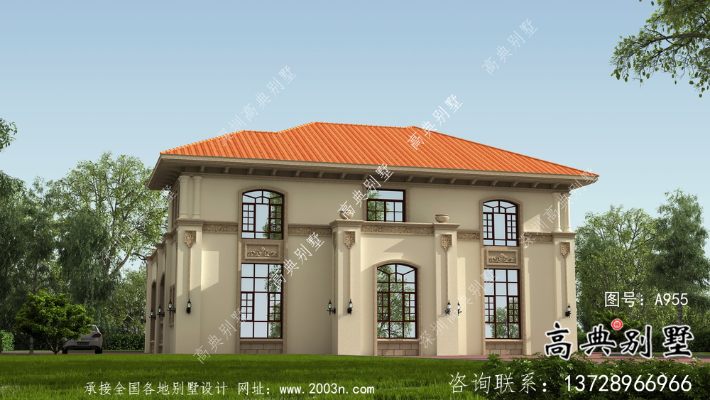 歐式大方二層別墅設計圖紙大全