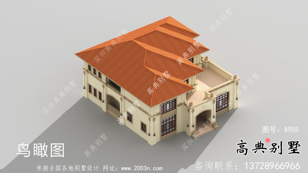 歐式大方二層別墅設計圖紙大全