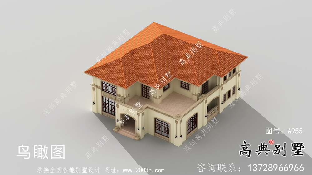 歐式大方二層別墅設計圖紙大全