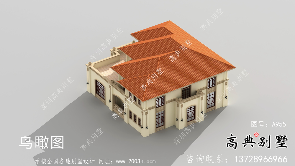 歐式大方二層別墅設計圖紙大全