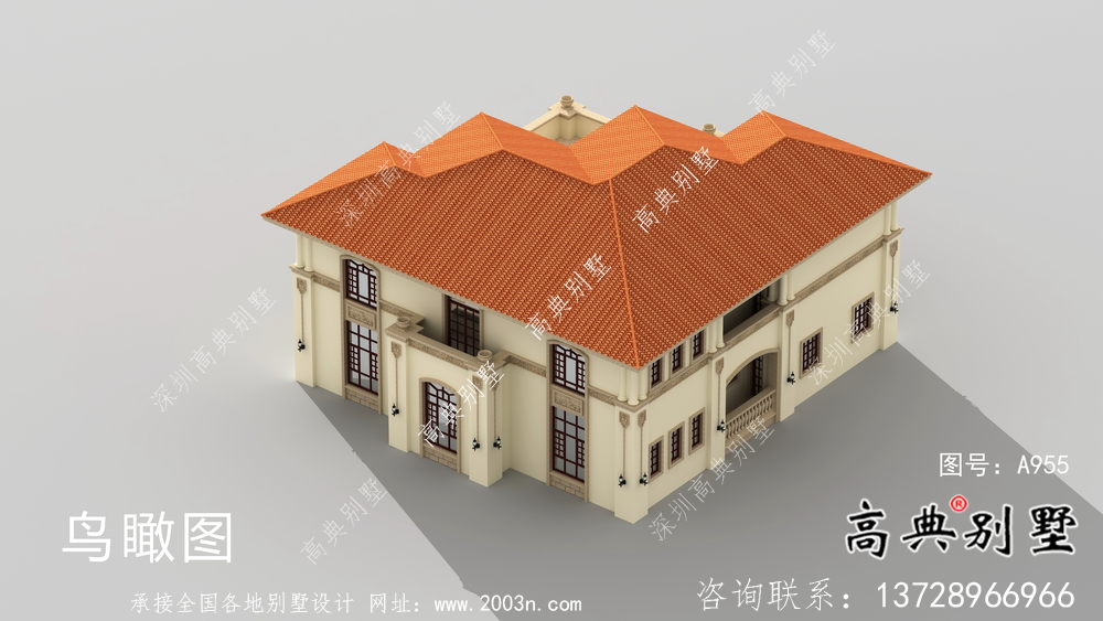 歐式大方二層別墅設計圖紙大全