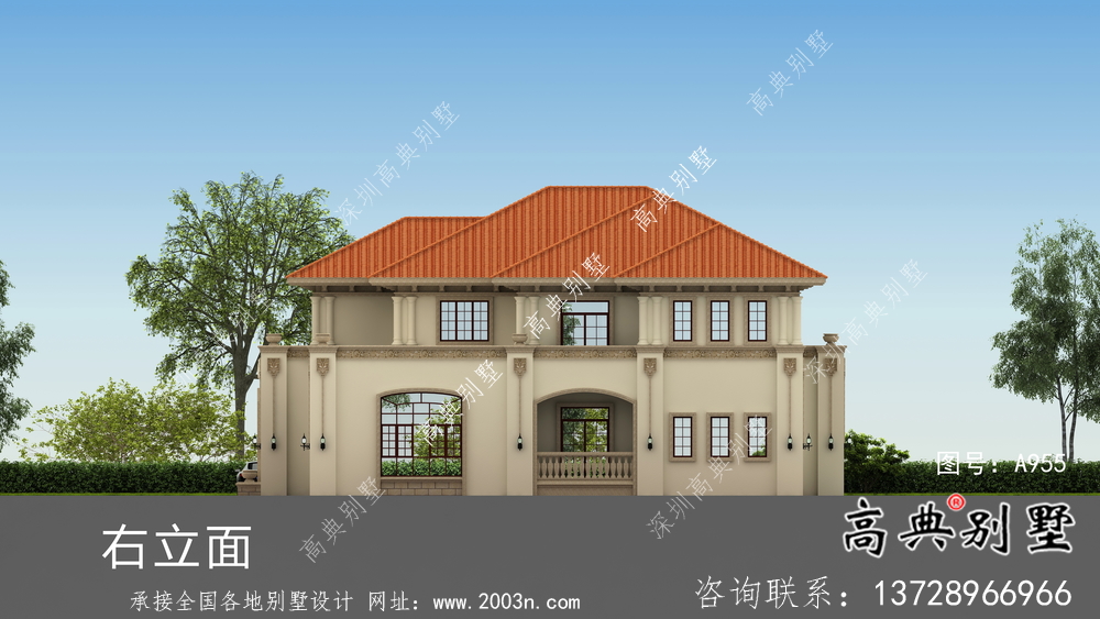 歐式大方二層別墅設計圖紙大全