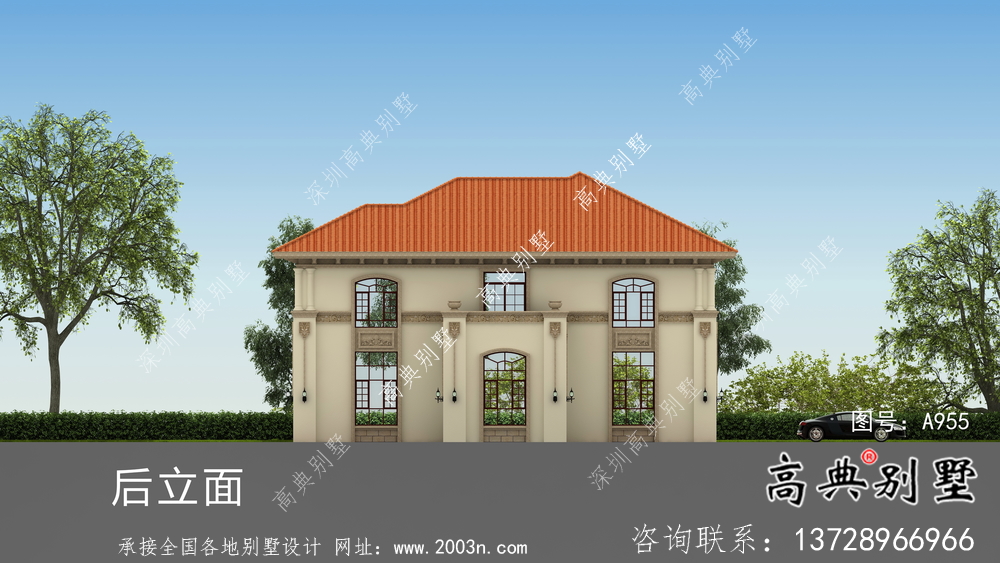 歐式大方二層別墅設計圖紙大全