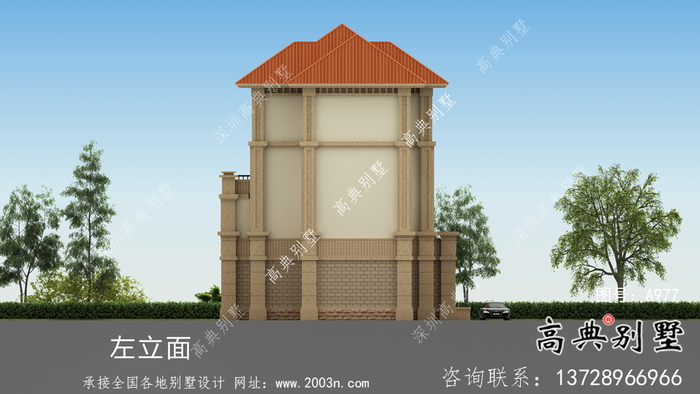 復式經典四層歐式鄉村別墅設計圖紙