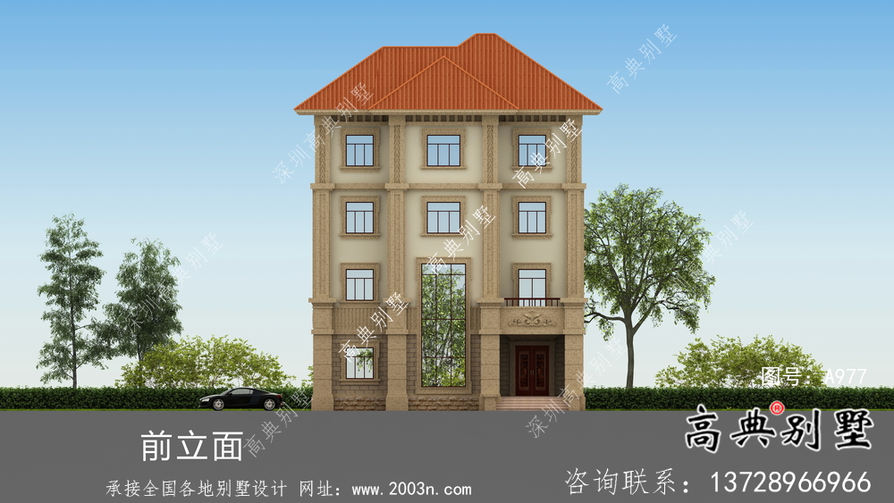 復式經典四層歐式鄉村別墅設計圖紙