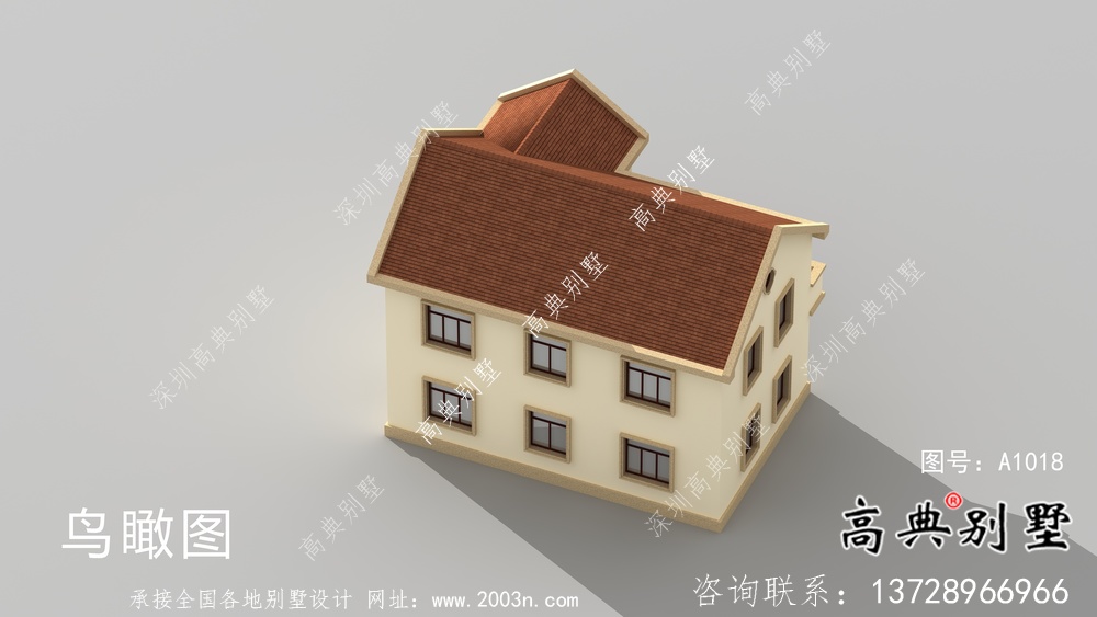 美式復古二層歐式別墅設計圖紙