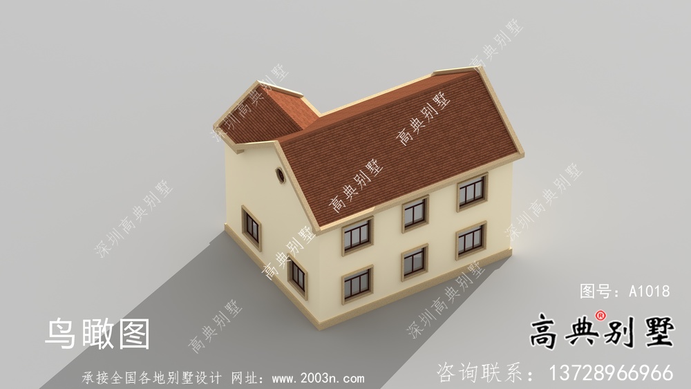 美式復古二層歐式別墅設計圖紙