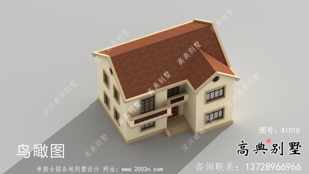 美式復古二層歐式別墅設計圖紙