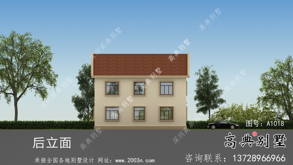 美式復古二層歐式別墅設計圖紙