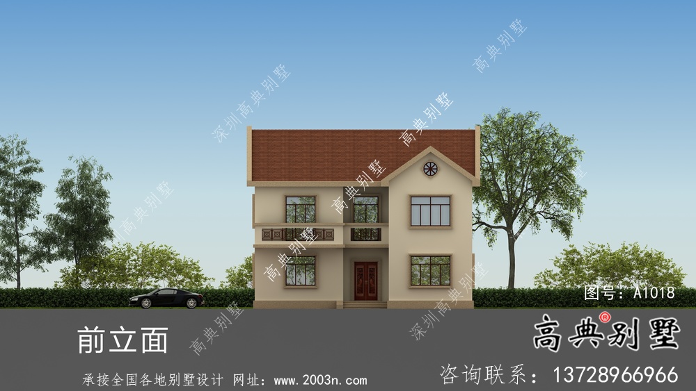 美式復古二層歐式別墅設計圖紙