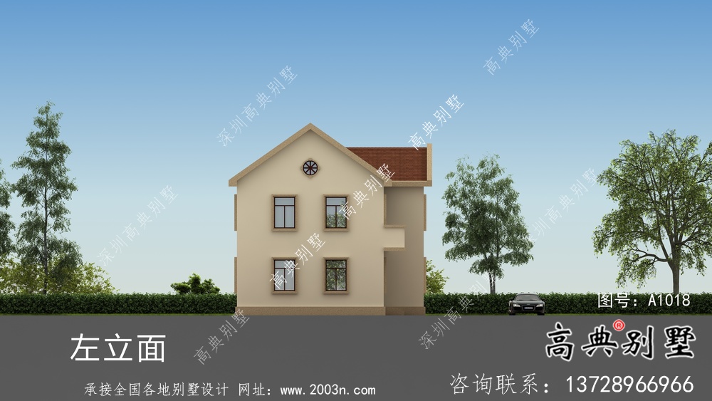 美式復古二層歐式別墅設計圖紙