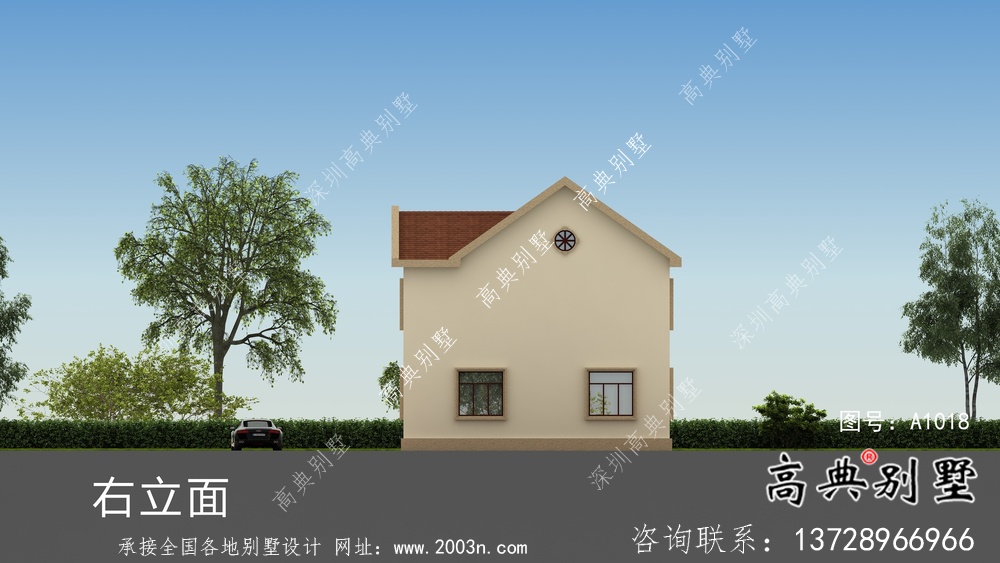 美式復古二層歐式別墅設計圖紙