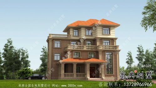 新農村自建復式四層歐式別墅設計圖紙